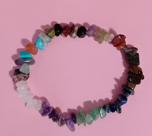 Chakra Healing Bracelet with Natural crystal chips & natural gemstones stretch bracelets for women & men spiritual healing/ reiki /healing/ meditation /anxiety: Powerful Energy Healing